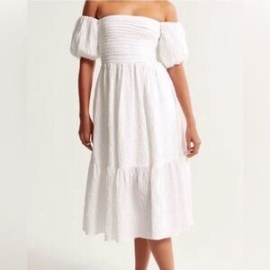 NWT Abercrombie White Puff Sleeve Dress